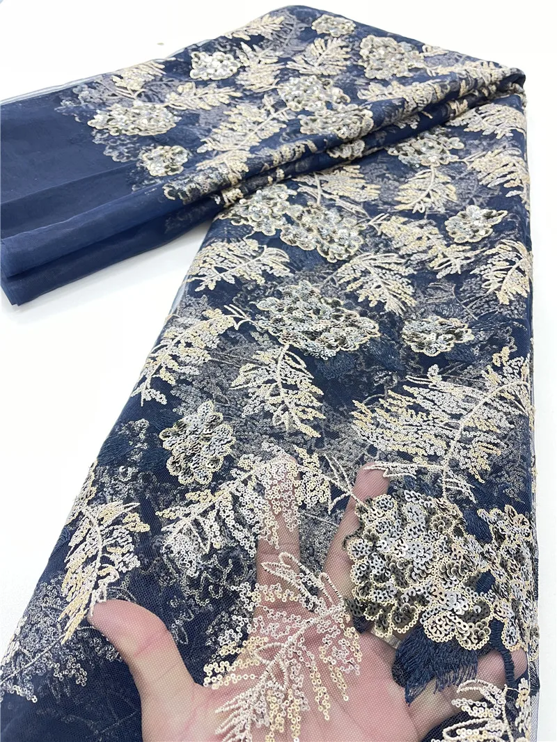 

XIYA Top Selling African Lace Fabric French Mesh Sequins Lace Fabric With Sequin For Wedding Party Nigerian Net Lace 4089B-2