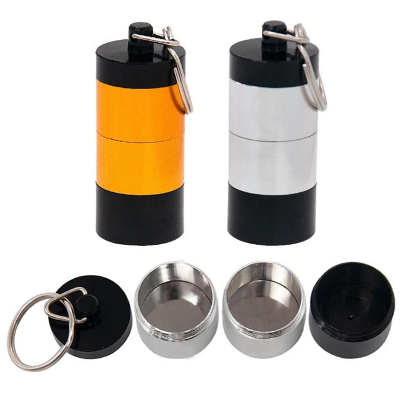 

3Sizes Waterproof Pill Box Capsule Shape Aluminum Pill Case Outdoor Pocket Pill Holder Container Health Care Medicine