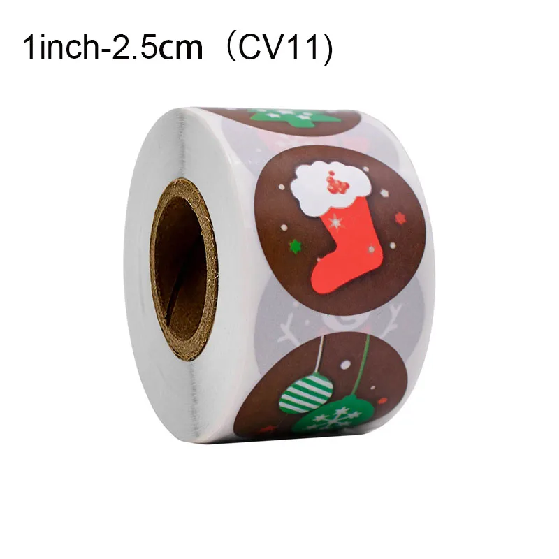 

500Pcs Merry Christmas Handmade Sticker Card Box Package Santa Thank You Label Sealing Stickers Wedding Party Supplies