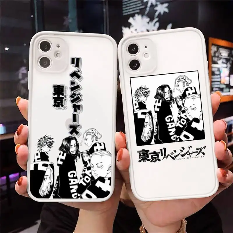

Anime Tokyo Revengers Phone Case For iPhone 12 11 Mini Pro XR XS Max 7 8 Plus X Matte transparent White Back Cover
