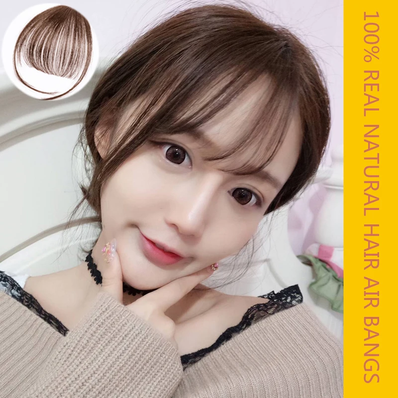 MUMUPI короткое спереди и длинное воздушный челка на заколках короткая наращивание