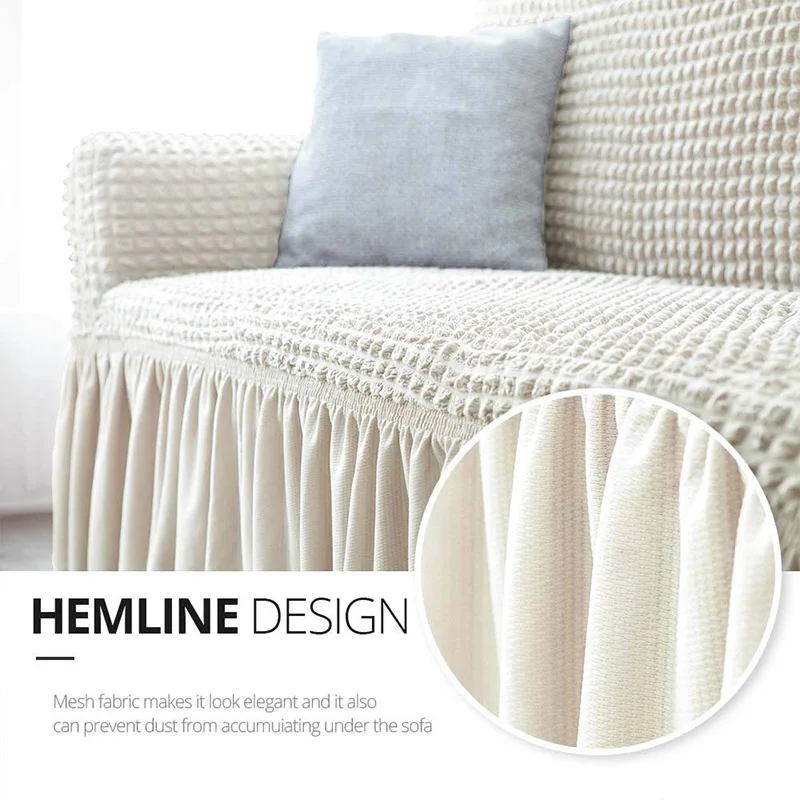 Чехол для дивана жаккардовый эластичный с юбкой гостиной | Дом и сад