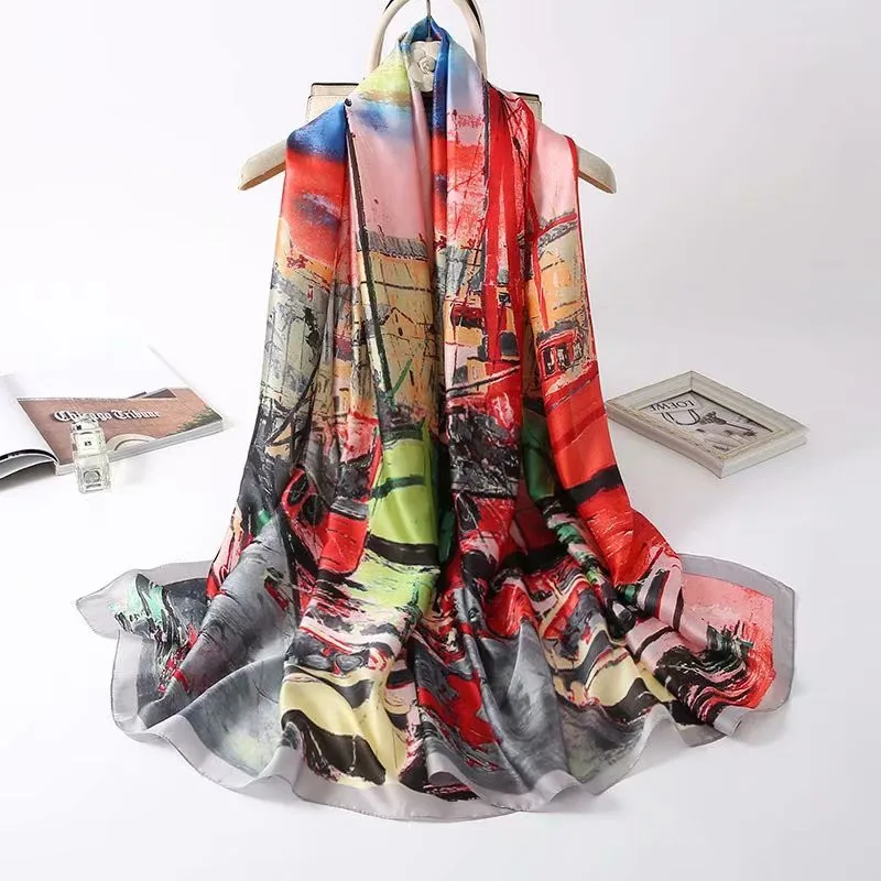 

Zipeiqing 2021 роскошный новый бренд мода Шелковый женский шарф из пашмины, дизайн «масляная живопись» женский Шарф Платки женские длинные шаль