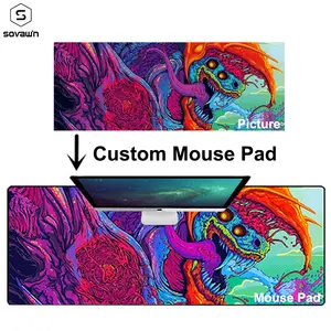 Коврик для мыши с фиксируемым краем, резиновый игровой коврик для мыши XXL с аниме 900x400 мм, для клавиатуры Csgo Hyper Beast, по индивидуальному заказу