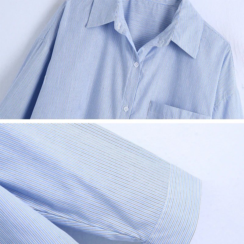 

Ladies Vintage Loose Blouse Shirt Women Casual Workwear Office Lady Soft OL Style Female Stripe print Tops Blusas YNZZU 1T076