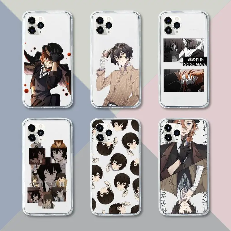 

Bungou stray Dogs anime Phone Case Transparent For iPhone 12 11 pro mini XS XR X max 5 6 s 7 8 plus Soft TPU Clear Mobile bags