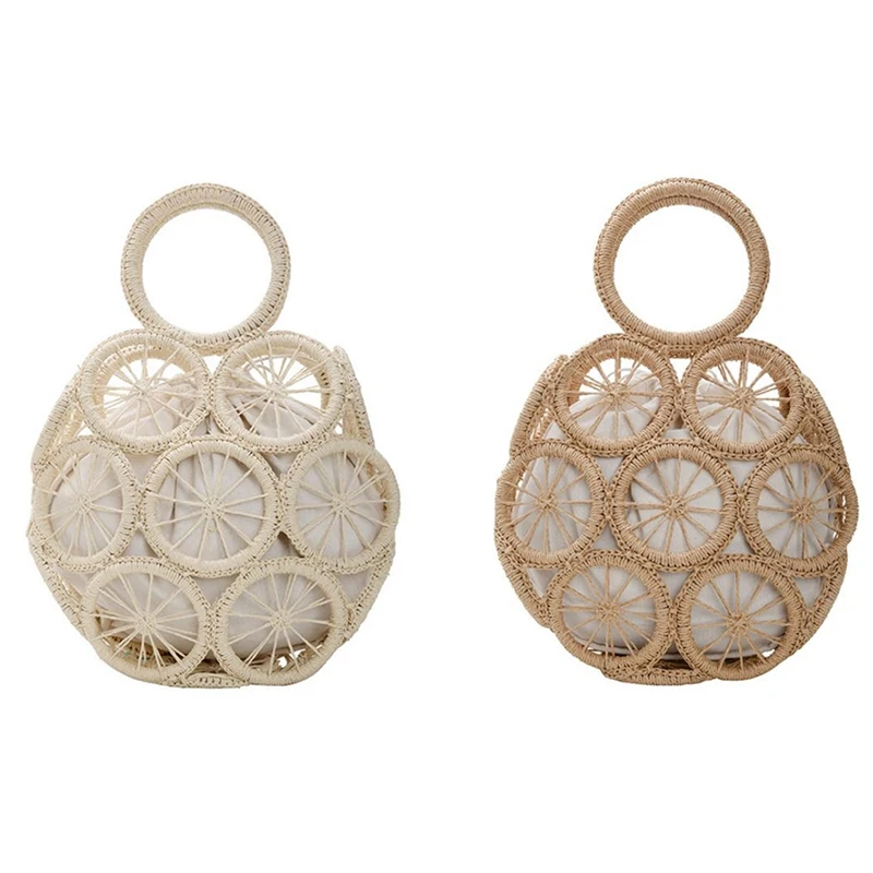 

Мода ротанга с Соломенной Плетеной тесьмой, на круглом носке сплетенный мешок плетеная лоза женские сумки из натуральной кожи летние пляжн...