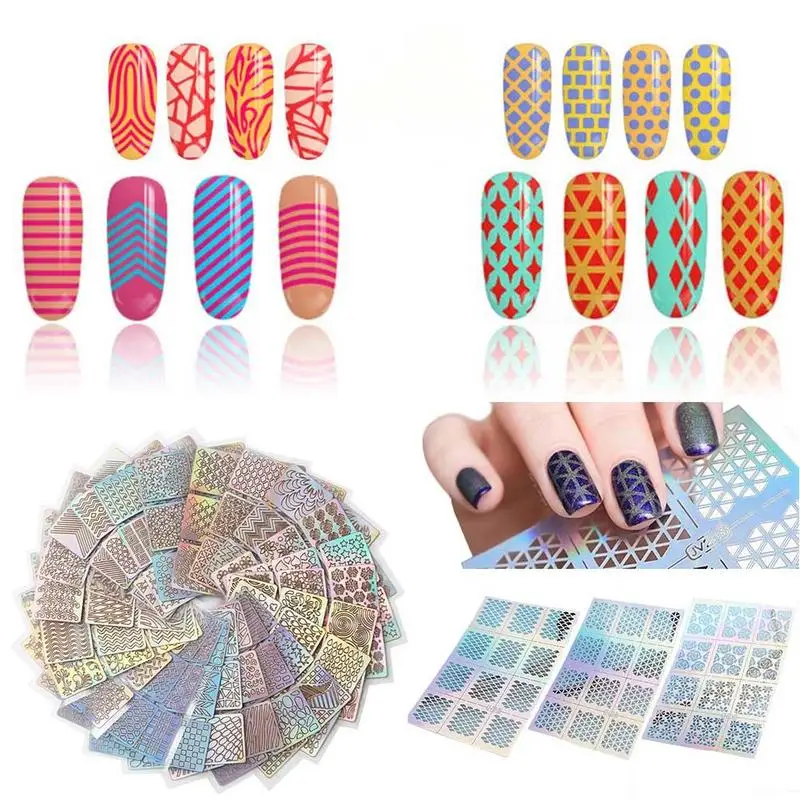 Разноцветная и крутая бумага для вырезания наклеивания ногтей полый шаблон
