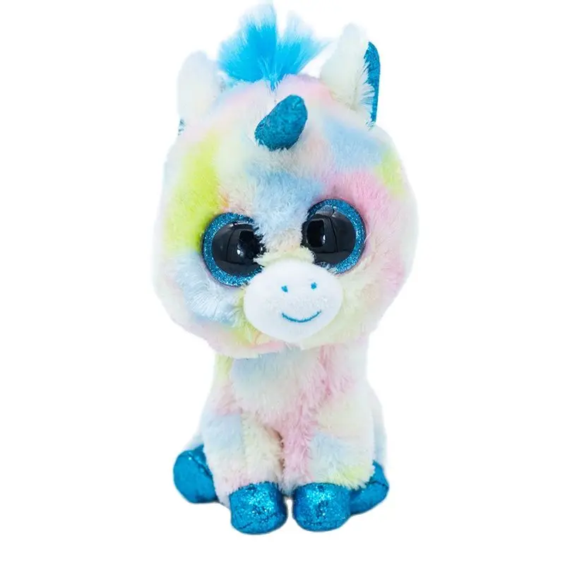 New Ty Beanie Big Eyes 6" 15 cm Colorful Unicorn Soft Stuffe