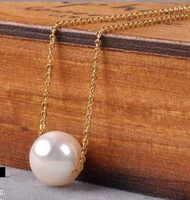 free shipping noble jewelry huge 12 13mmaaa south sea natural white pearl pendant 14k chain