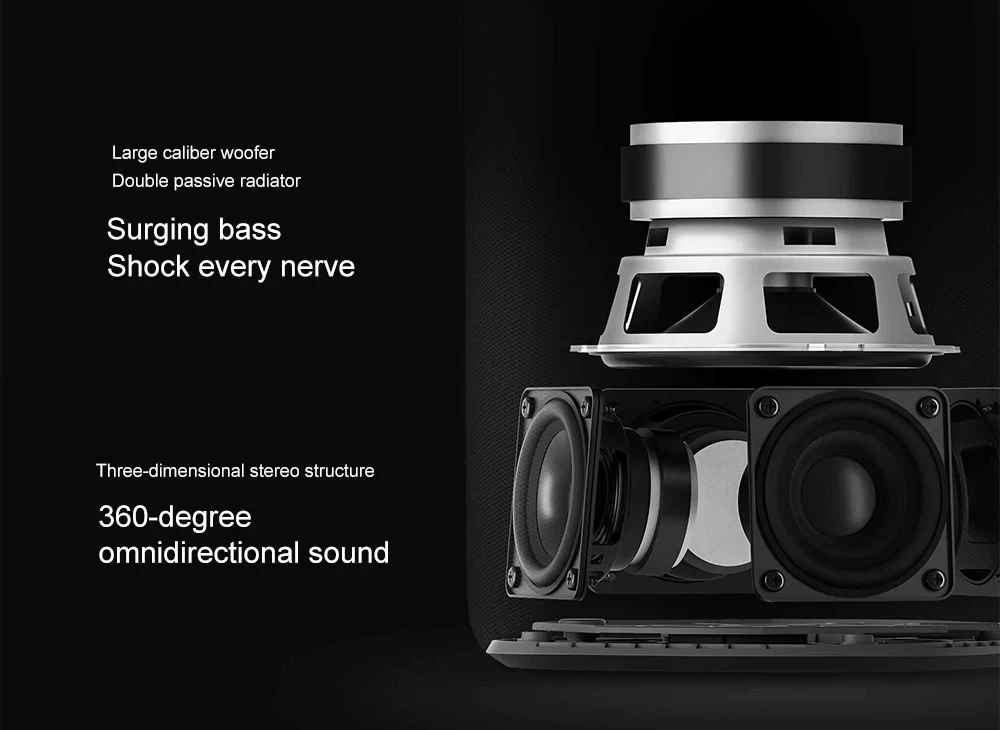 Xiaomi Xiaoai HD умная колонка с Bluetooth AI Bass 30 Вт сабвуфер музыкальный плеер 360 градусов объемный стерео микрофон сабвуфер