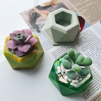 new silicone mold hexagons concrete fleshy flower pot candlestick mold ceramic clay handmade 3d diy crafts ceramic mold
