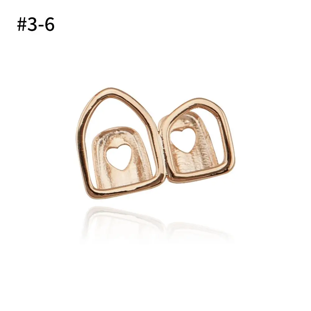 Punk Gold Silver Teeth Grillz Top Bottom Grills Dental Mouth Teeth Caps Cosplay Party Tooth Rapper Jewelry Gift Hip Hop - Окраска металла: Rose Gold6