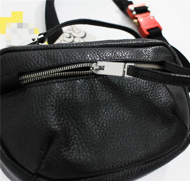 

Genuine Leather ALYX Bags Men Women 1:1 High Quality RED Chest Bag Functional Tactical Skateboard Metal button ALYX Bags