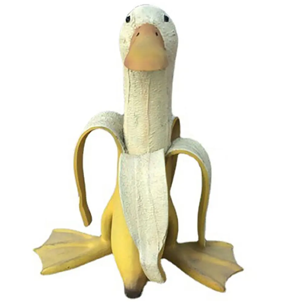 

Garden Ornaments Hot Newest Yard Decorations Art Peeled Banana Garden Statue Creative Duck Statue For Outdoor Decor Accessories