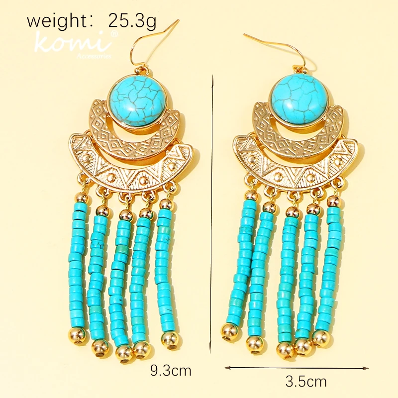 Женские винтажные серьги с синими бусинами Коми бирюзовый Шарм кулон 1 пара