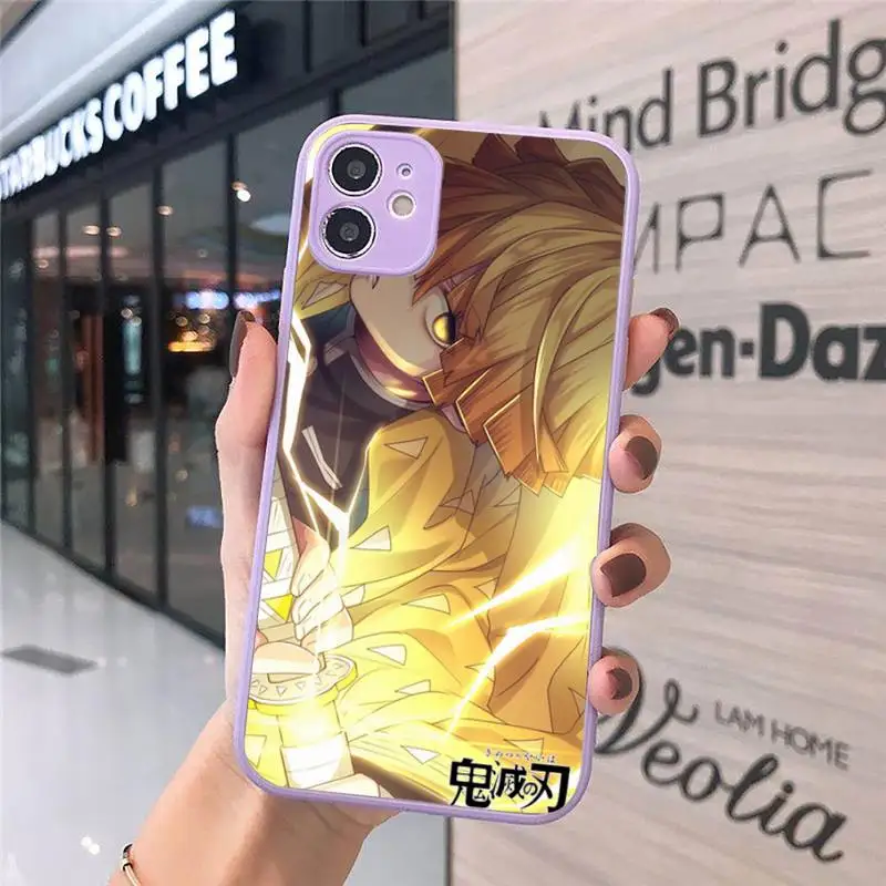 

Kimetsu no Yaiba Demon Slayer Phone Case Matte Transparent for iPhone 7 8 11 12 s mini pro X XS XR MAX Plus cover funda