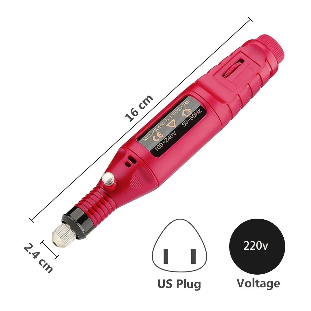 Электрическая дрель для ногтей в форме ручки набор маникюра филер машинка с 6