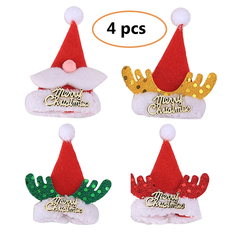 4PCS V Новогодняя Рождественская крышка бутылки вина набор Рождественский Декор Санта Клаус Снеговик для бутылки крышка сумка ужин вечерние рождественские аксессуары - Цвет: 4PCS V