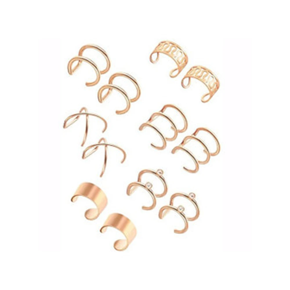 6 пар Модные клипсы для ушей в стиле панк-рок серьги-каффы без пирсинга хряща