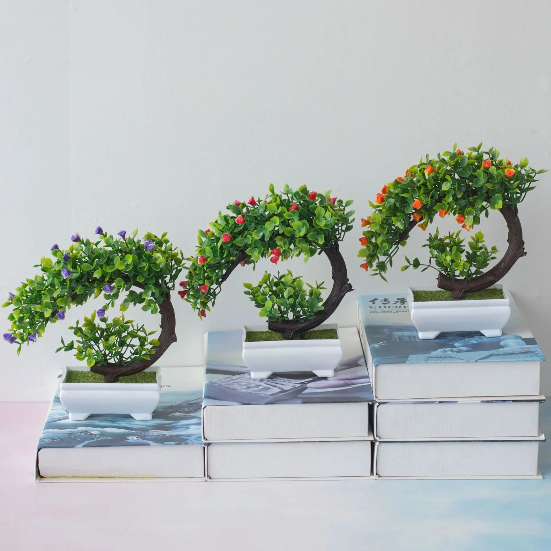 

Artificial Plants Bonsai Small Tree Pot Plants Fake Flowers Potted Ornaments for Home Decor Hotel Garden Decor Artificial Plants