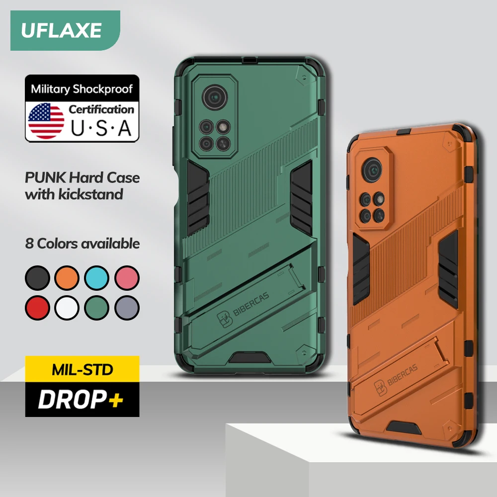 

Shockproof Hard Case for Xiaomi Mi 10T Pro 5G Punk Style Back Cover Casing with Kickstand