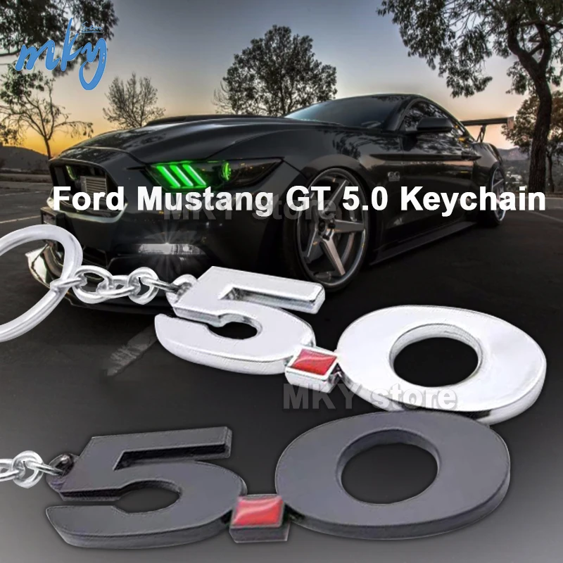 Автомобильный брелок с логотипом 5 0 кольцом для ключей цифровой Ford Mustang GT500 Cobra Land