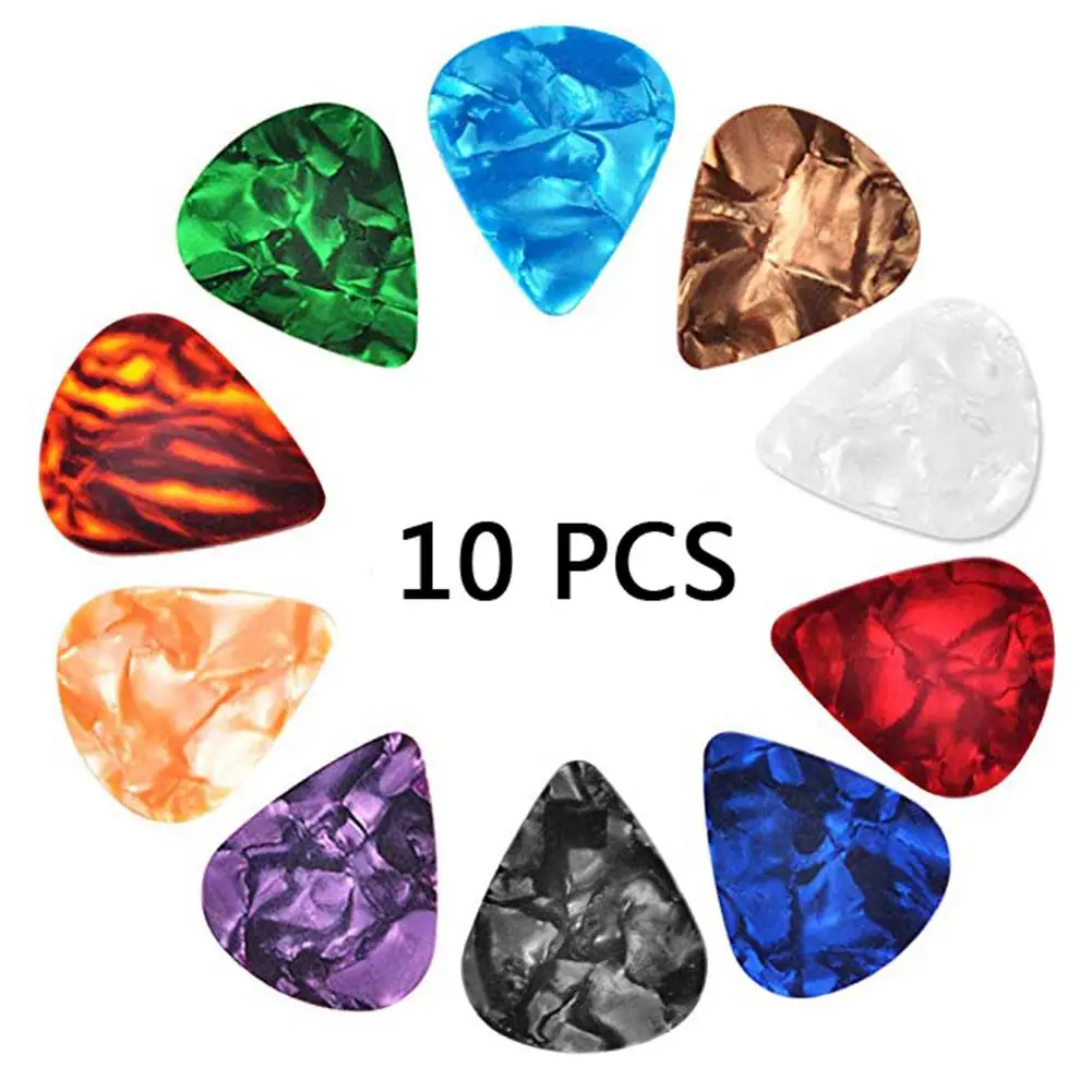 10 stücke elektrische gitarre picks kunststoff durable verfeinern plektren mit halter tasche vermittler gitarre zubehör für elektrische