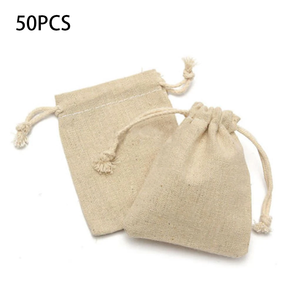 

50pcs Mini Linen Jute Drawstring Gift Bags Pouch Wedding Party Favor Sacks Bag Linen Pouches 2020 Newarrival