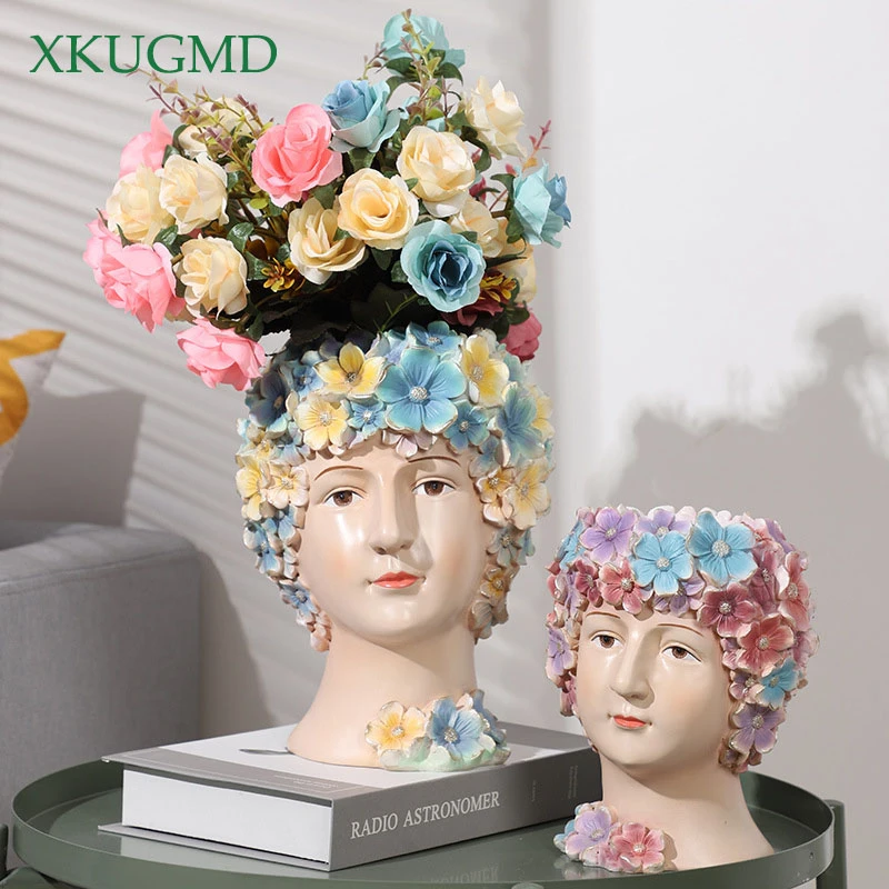 

Европейский Креативный боди-арт из смолы, ваза-скульптура украшение для офиса, крыльца, рабочего стола, украшения для дома