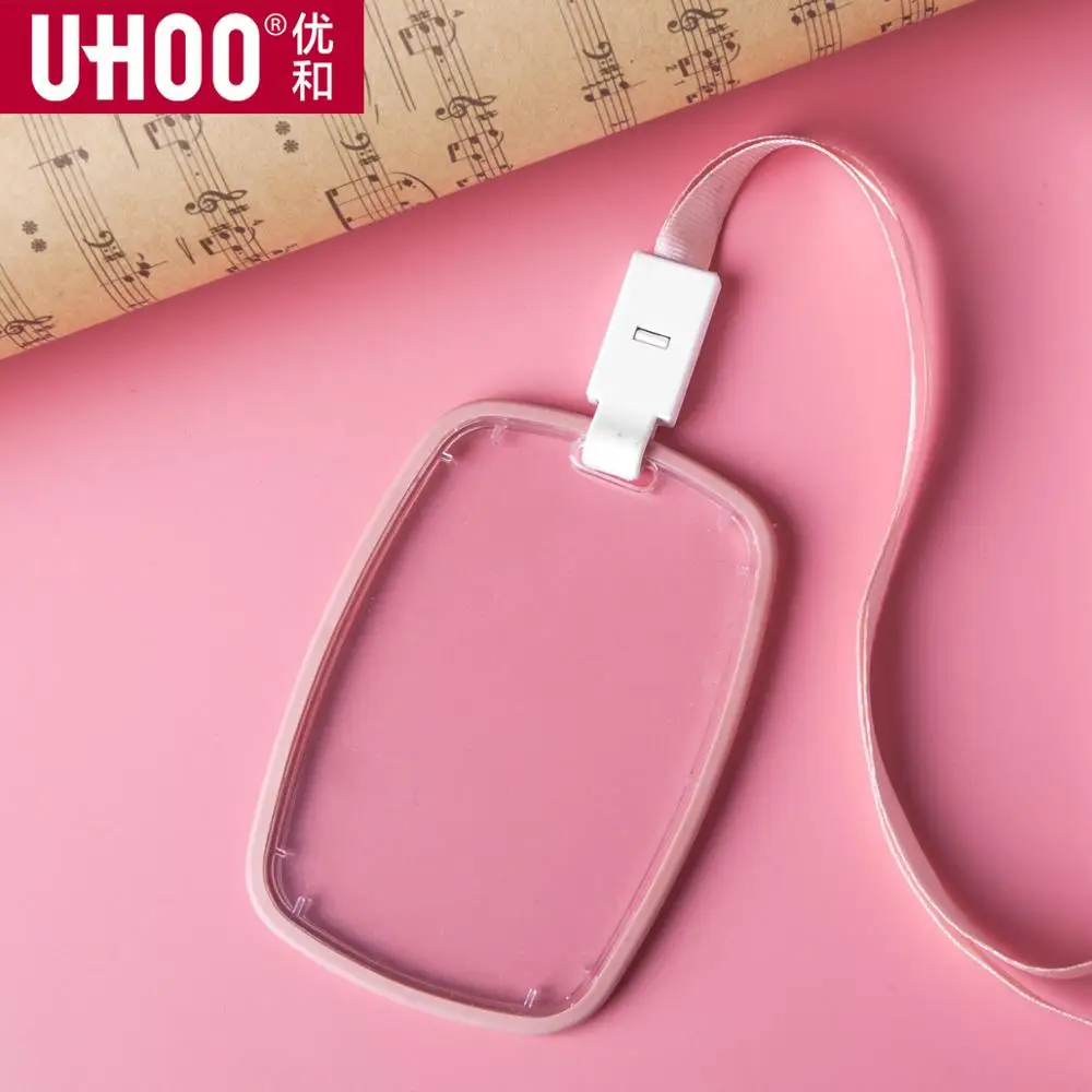 

Quality High Acrylic Name Badge Holder Crystal Transparent Exhibition ID Card with Lanyard For Student Staff (Standard Size)