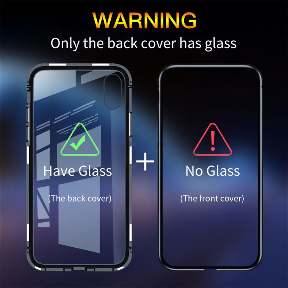Металлический магнитный адсорбционный чехол для телефона iPhone 6 6s 7 8 Plus X XS XR Xs Max