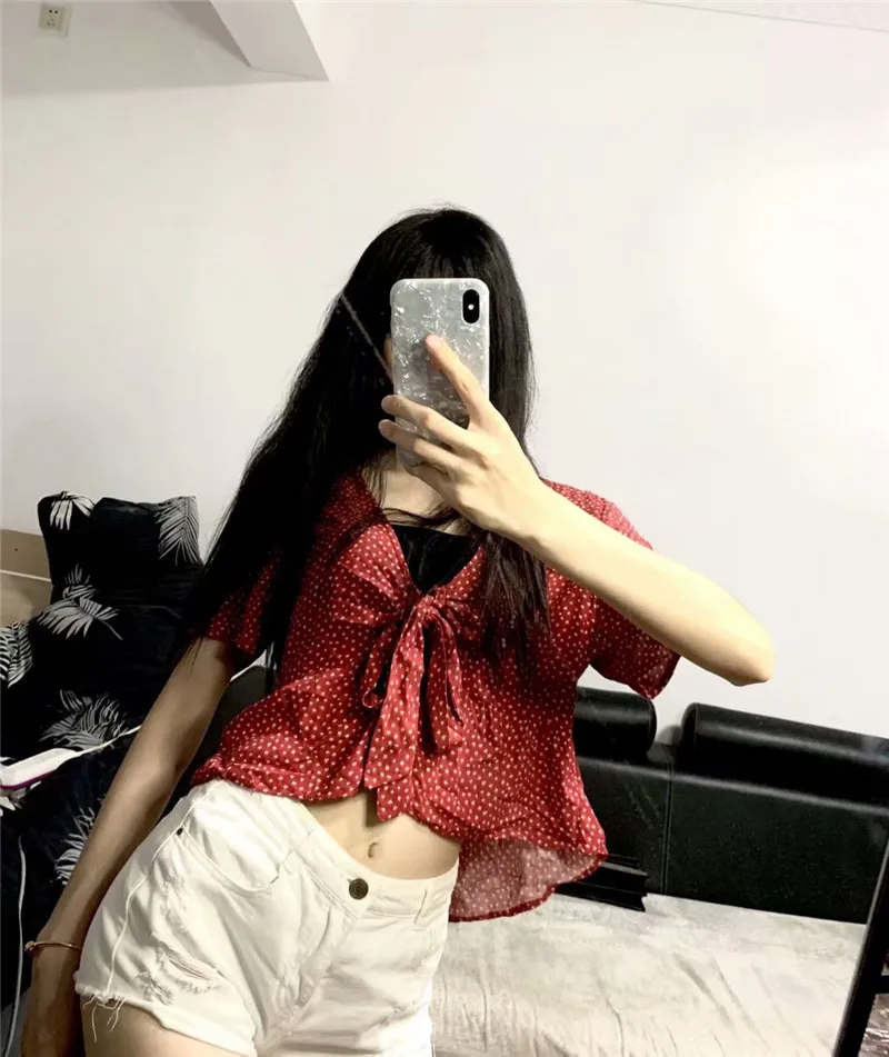 Женская леопардовая блузка TMODA Летняя Повседневная рубашка с глубоким v образным