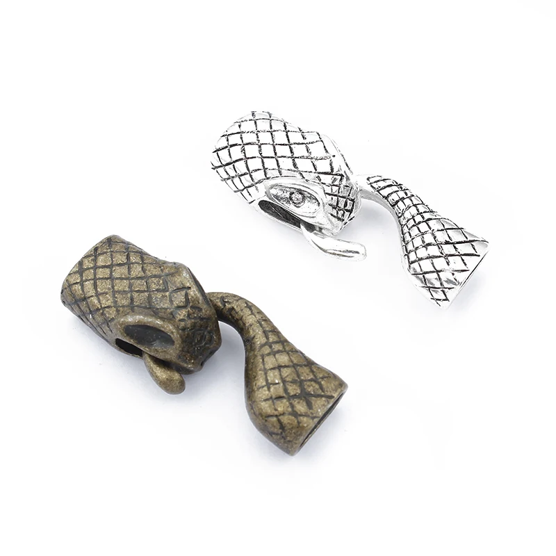 3 комплекта античных коричневых/серебряных змеиных крючков с застежкой для 10x6 мм