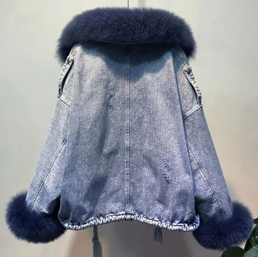 Женская парка с воротником из натурального Лисьего меха новинка 2021 зимнее