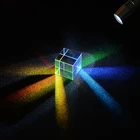 Шестисторонняя ярсветильник призма, сочетание света, фотоэлемент для украшения дома, призма, стеклянная оптическая призма, Радужный куб, детский научный эксперимент