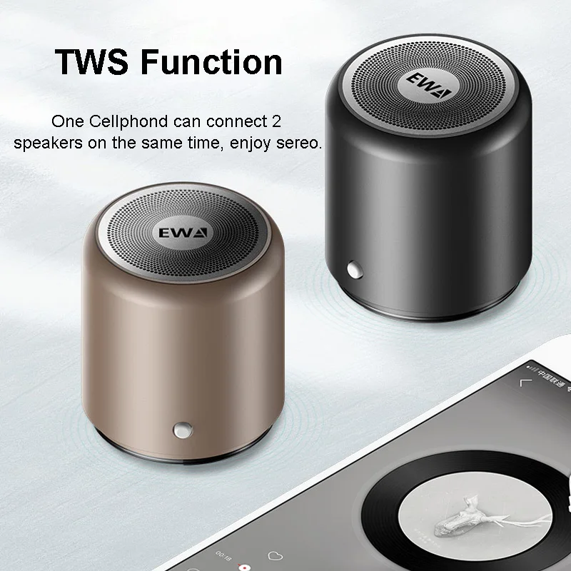 EWA A107 TWS Портативный Супер Мини Bluetooth динамик беспроводной сабвуфер Boom Box