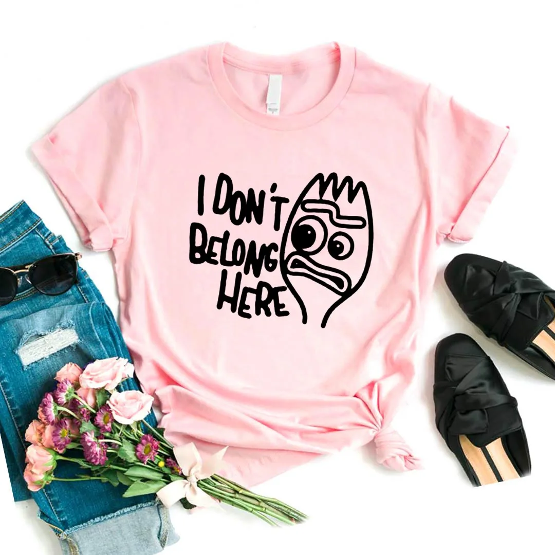 Женская хлопковая Футболка с принтом Я не принадлежу здесь хипстерская забавная