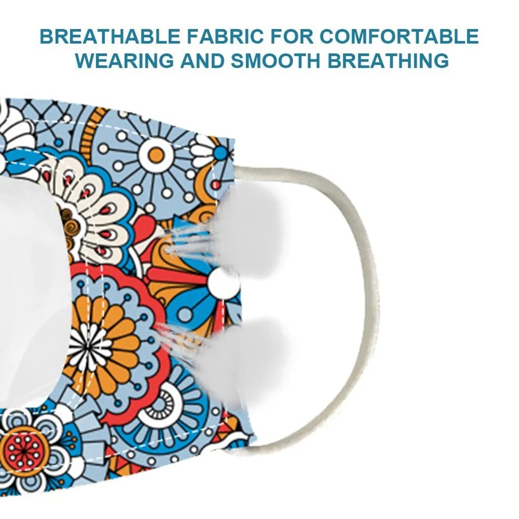 Дышащая многоразовая маска с принтом коммуникатор улыбки для лица прозрачными