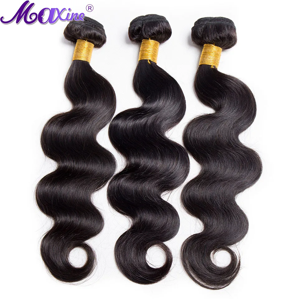 Малазийские пучки волос с закрытием объемные волнистые Maxine Remy человеческие 3 шт.