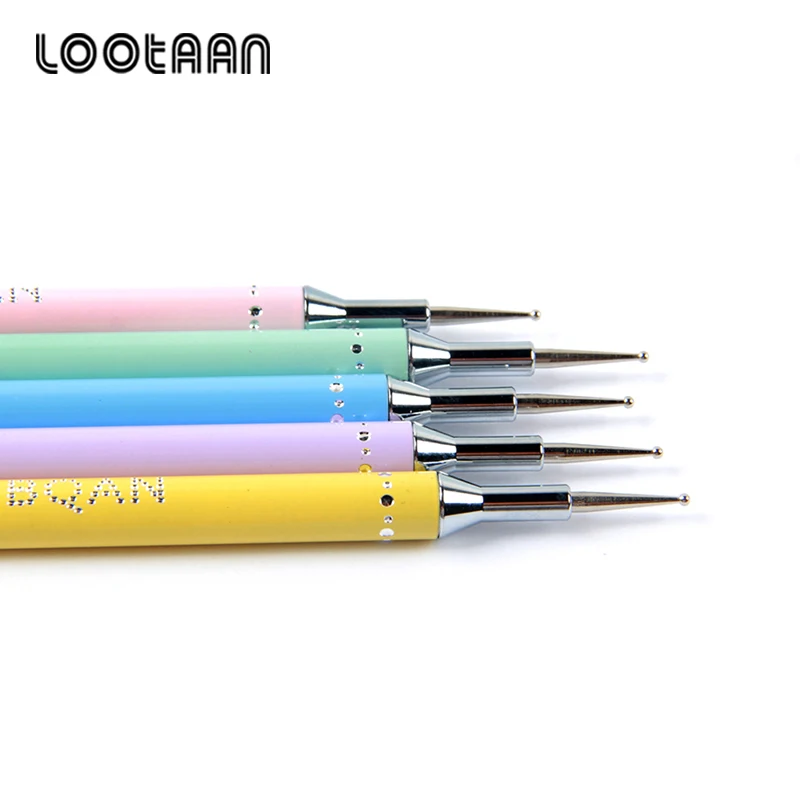 Lootaan 1 шт. 2 головы воск для очистки ногтей Стразы гель-аппликатор Уход за ногтями Декор Аксессуары двойной конец