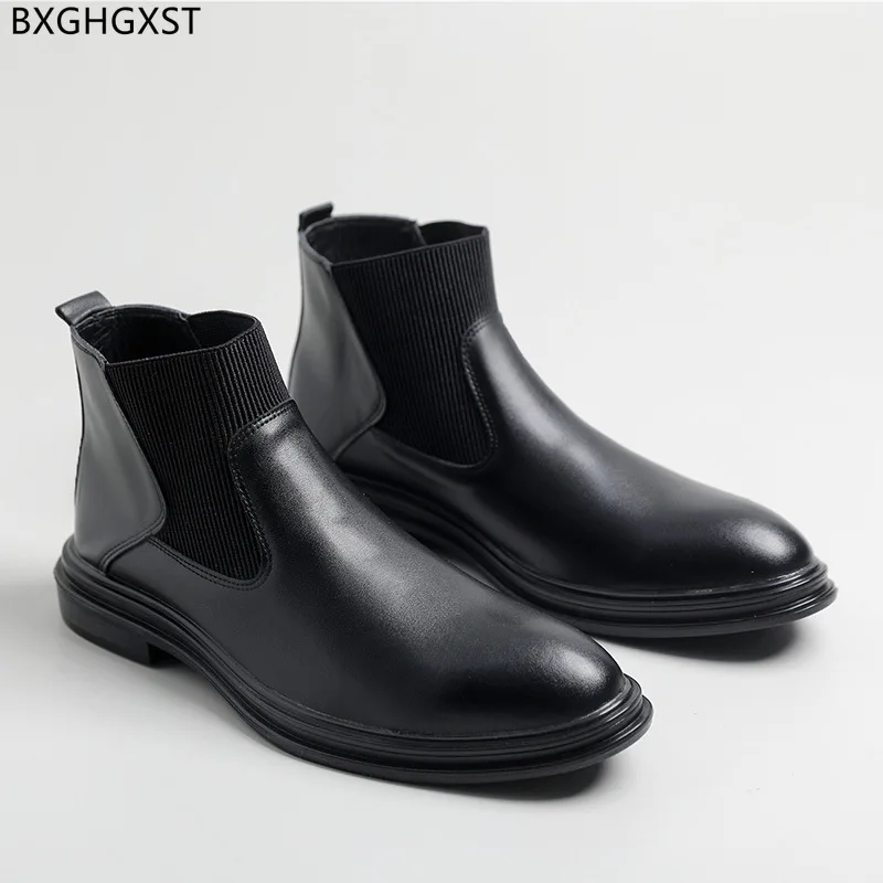 

Ankle Boots Man Motorcycle Shoes for Man 2022 Chelsea Boots for Men Male Leather Boots Men Winter Shoes Men Chaussure De Homme