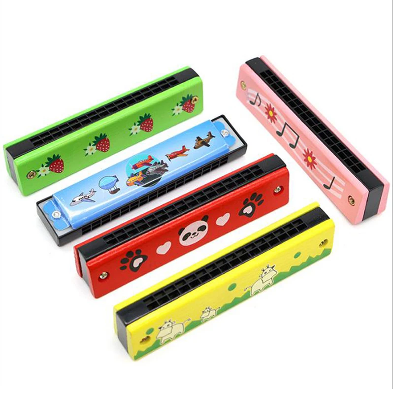 

16 Holes Cute Harmonica Musical instrument Montessori Educational Toys Cartoon Pattern Kids Wind Instrument Children Gift Kids