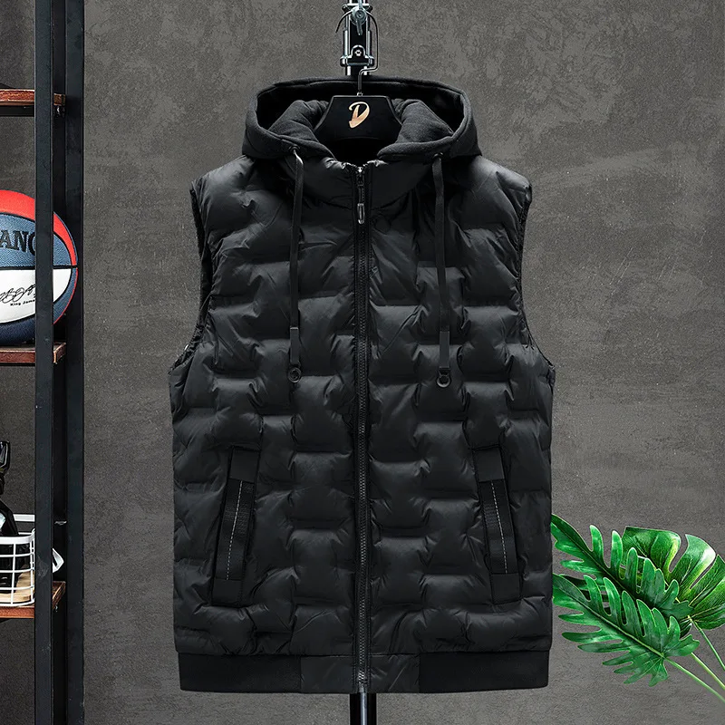 

Brand Men Casual Vest Autumn Winter Bubble Padded Warm Sleeveless Jackets Thermal Soft New Fashion Cotton Plus Size Waistcoat