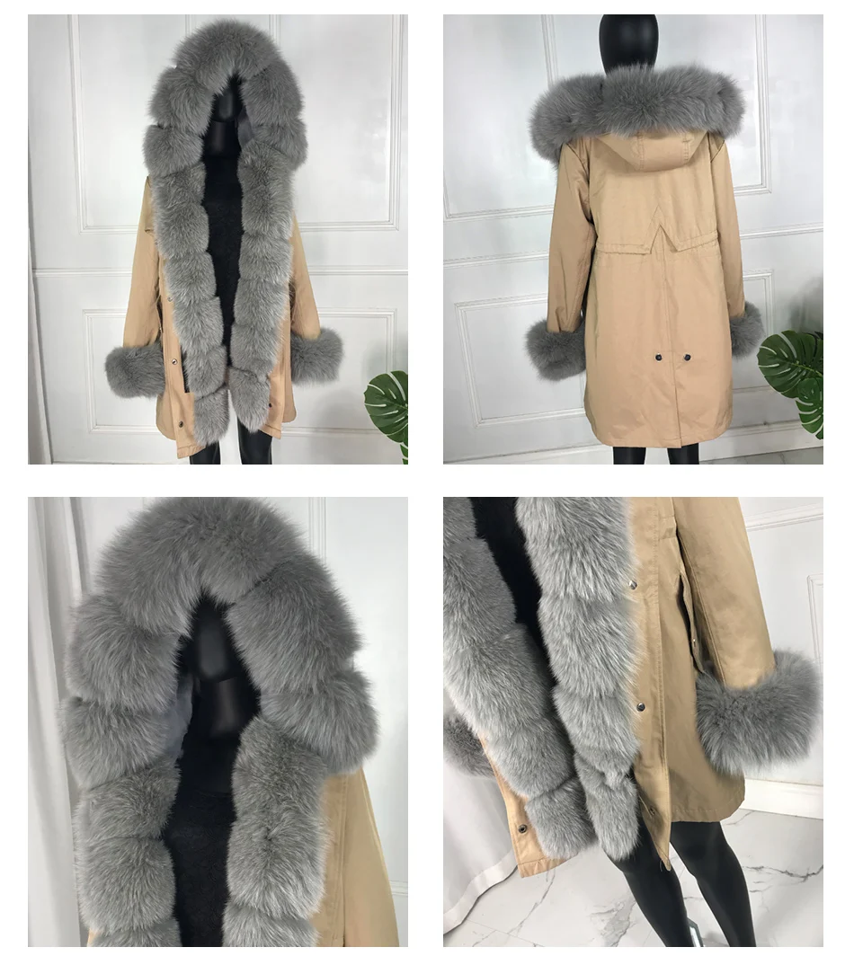 Новые чернобурки меховой парка пальто женские трикотажные silver fox меховой подкладке парки Черный зимой толстые Настоящее пальто с мехом теплые женские верхняя одежда