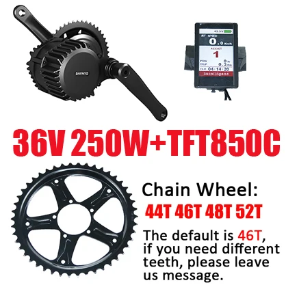 36V250W850C Bafang мотор BBS02 BBS01 48v 750 w/500 w 36V 250 W/350 W/500 W 8fun, фара для электровелосипеда в двигатель комплект для электрического велосипеда, конверсионный набор, BBS02B BBS01B - Цвет: 36V250W850C