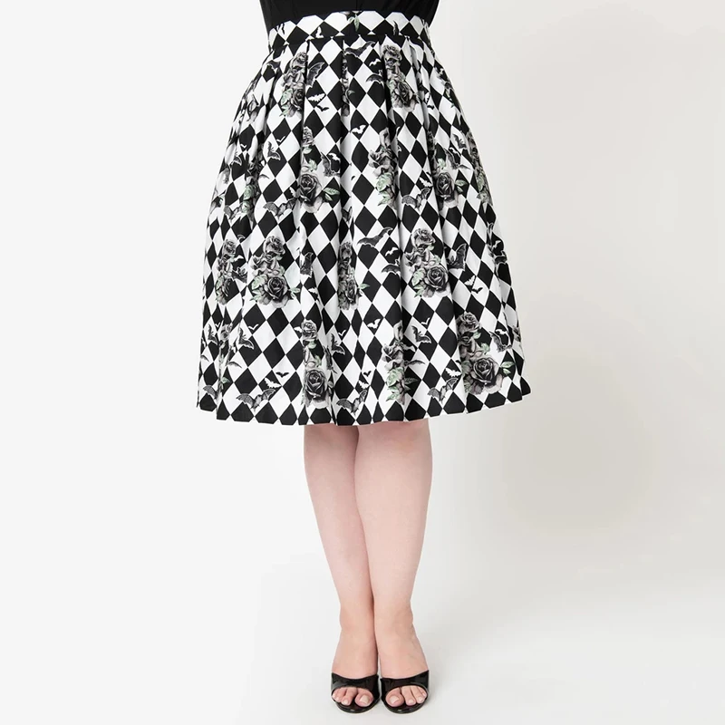 Горячая Распродажа ретро винтажная Женская юбка на Хэллоуин осенне-зимняя