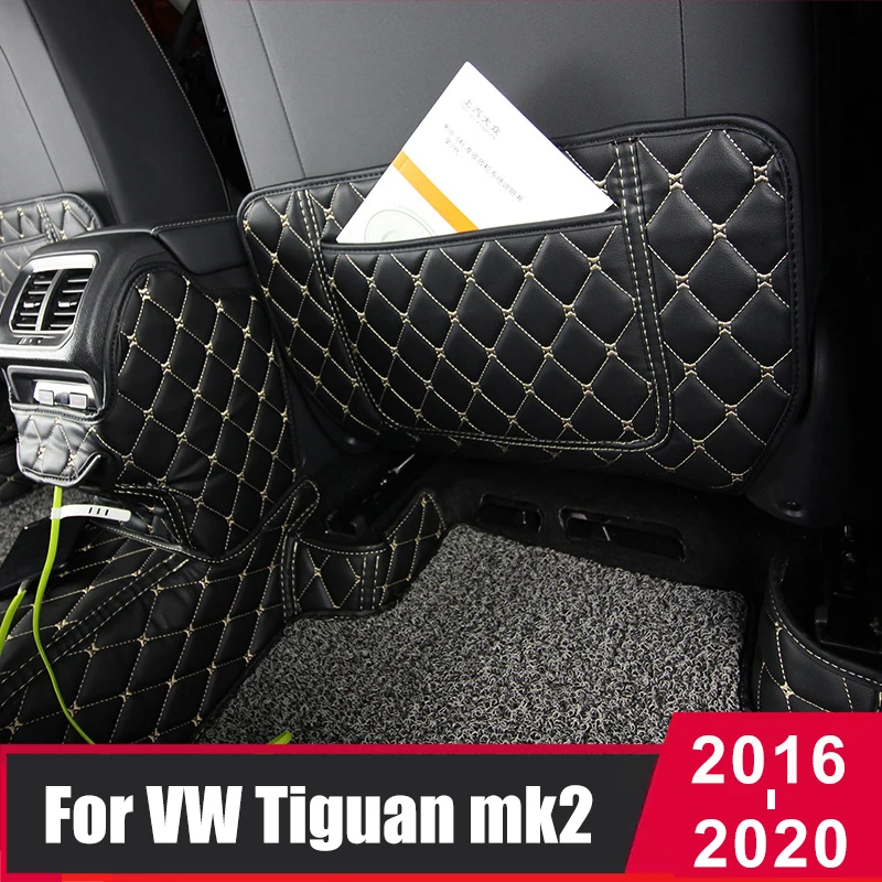 Кожаные защитные коврики на заднее сиденье автомобиля для Volkswagen VW Tiguan 2 mk2 2016 2018 2019