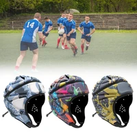 soft protective headgear padded rugby helmet breathable adjustable eva head protector football helmet gear for adult goalkeeper