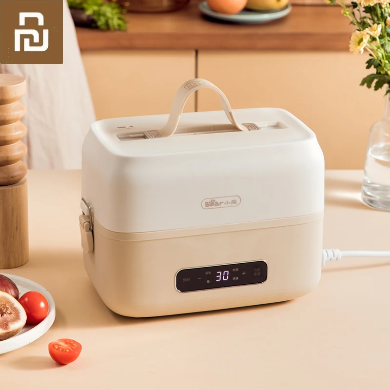 

Youpin 220V 1.5L Household Electric Rice Cooker Portable Mini Electric Lunch Meals Heating Box With Timer Easy Operation